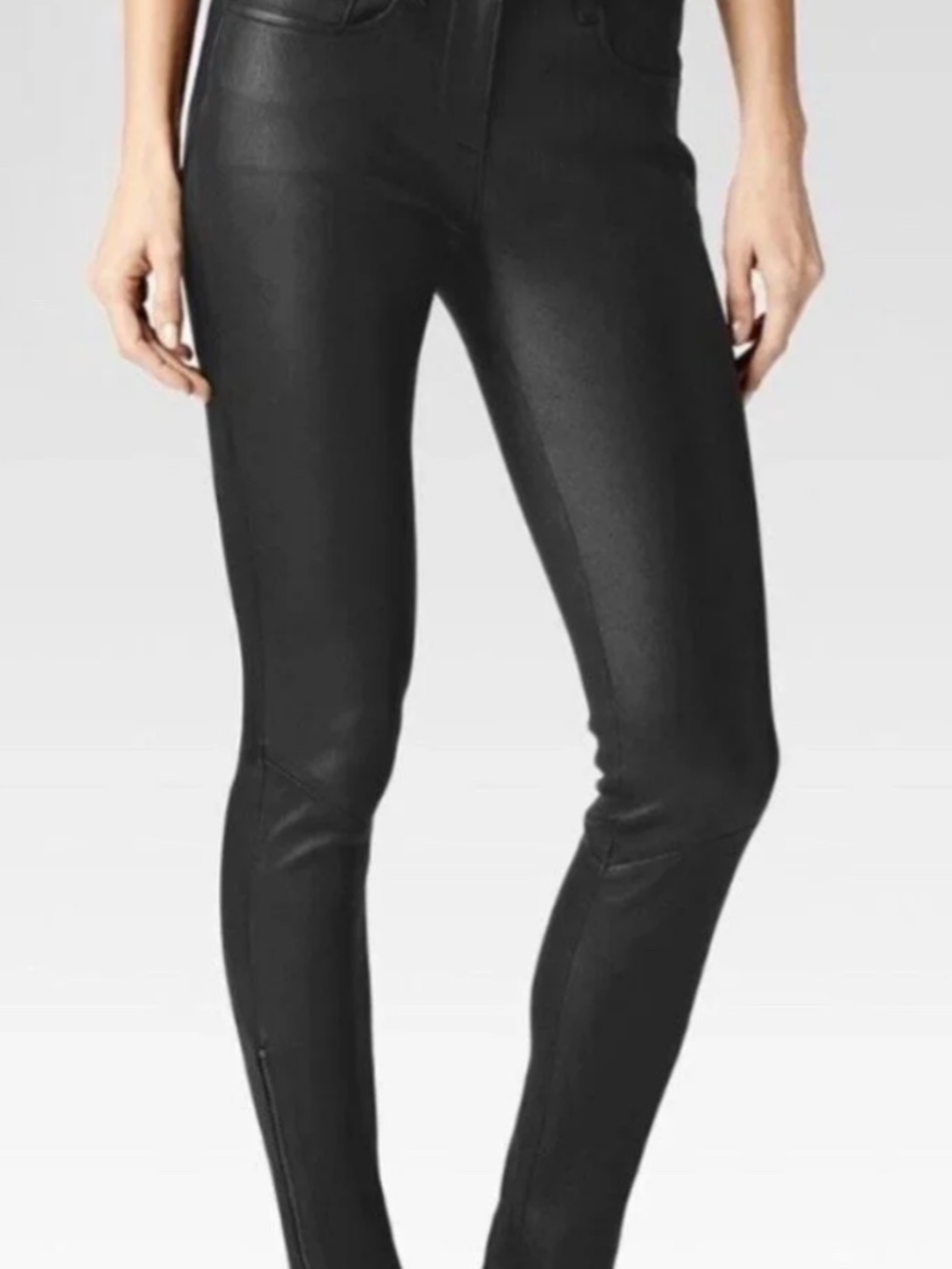 Paige Daphne Ankle Zip Leather Pants